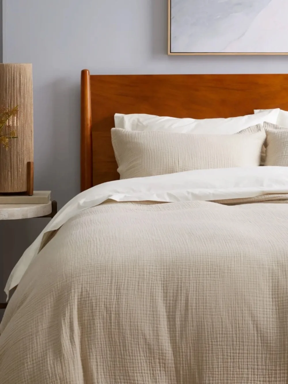 New Quince Organic Cotton Gauze Duvet Cover Dune Tan King / California King